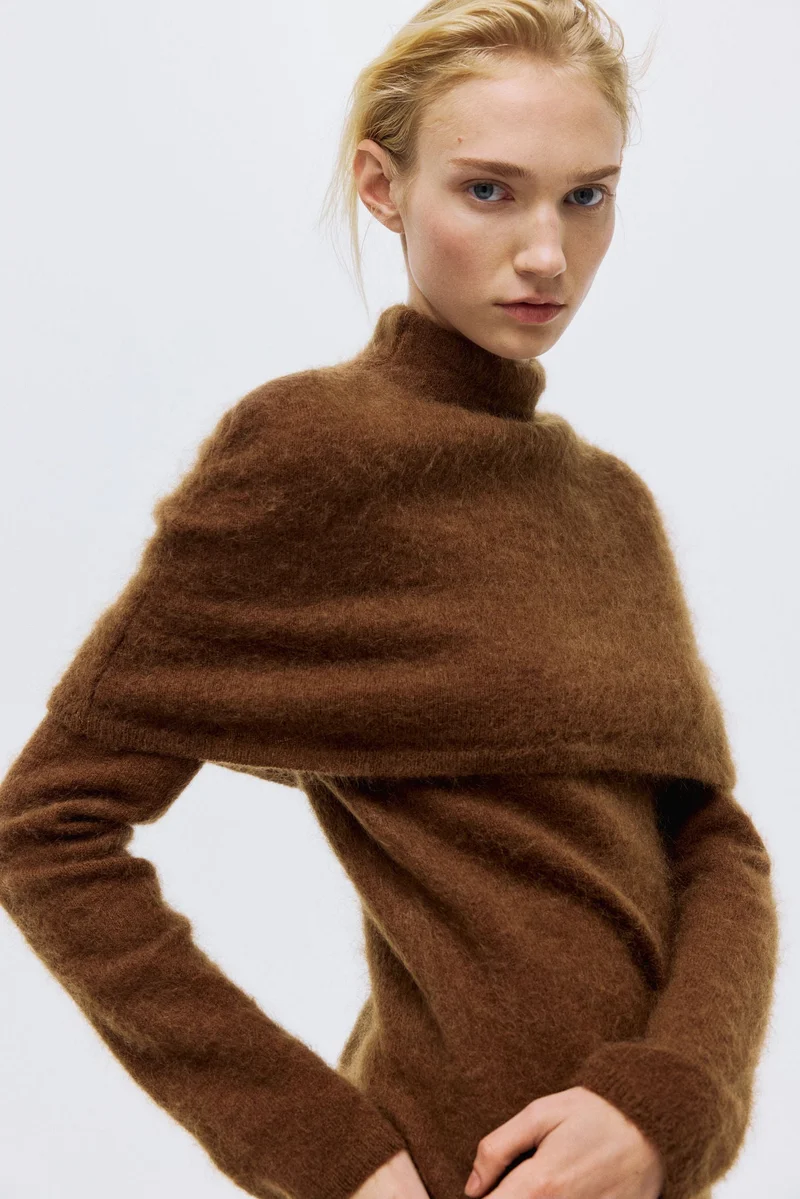 Mohair-blend turtleneck top