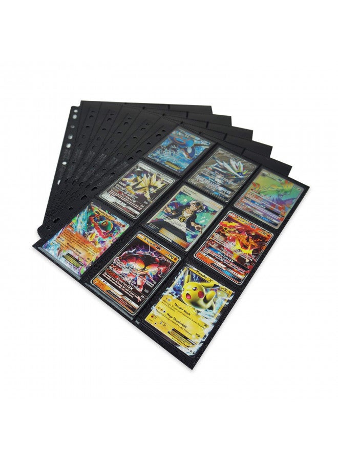 Vault X فولط إكس سايدلودرز - محفظة تخزين صفحات binder لبطاقات التداول بحجم A4 تحتوي على 9 جيوب - جيوب تحميل جانبية مزدوجة السطح بسعة 900 بطاقة لألعاب TCG CCG (50 صفحة) - Image 3