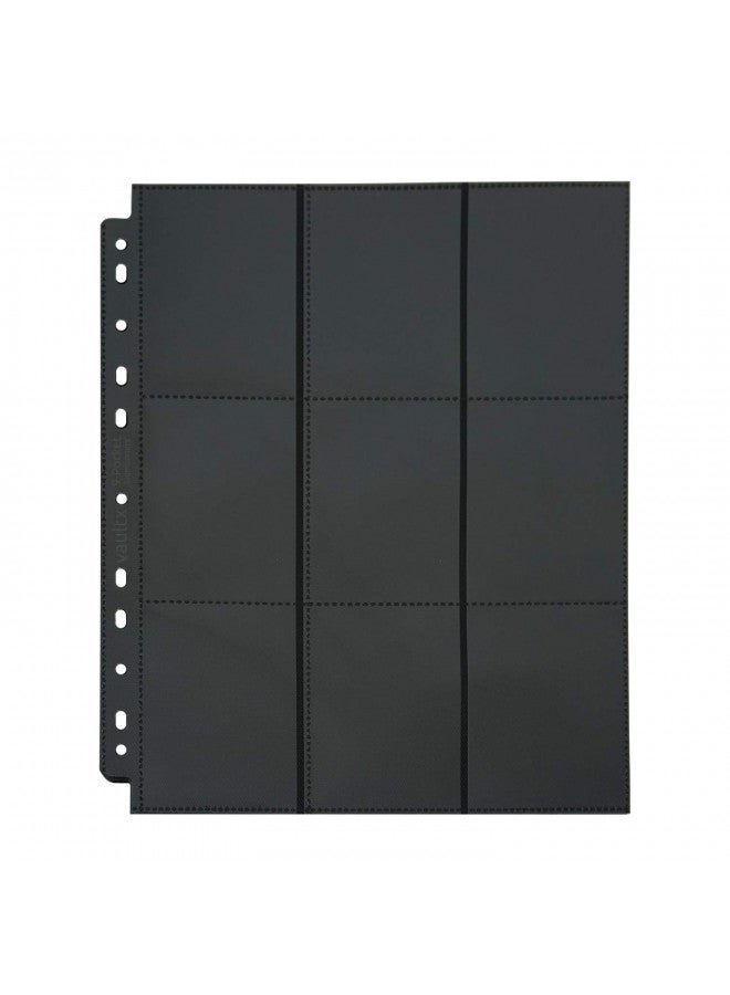 Vault X فولط إكس سايدلودرز - محفظة تخزين صفحات binder لبطاقات التداول بحجم A4 تحتوي على 9 جيوب - جيوب تحميل جانبية مزدوجة السطح بسعة 900 بطاقة لألعاب TCG CCG (50 صفحة) - Image 4