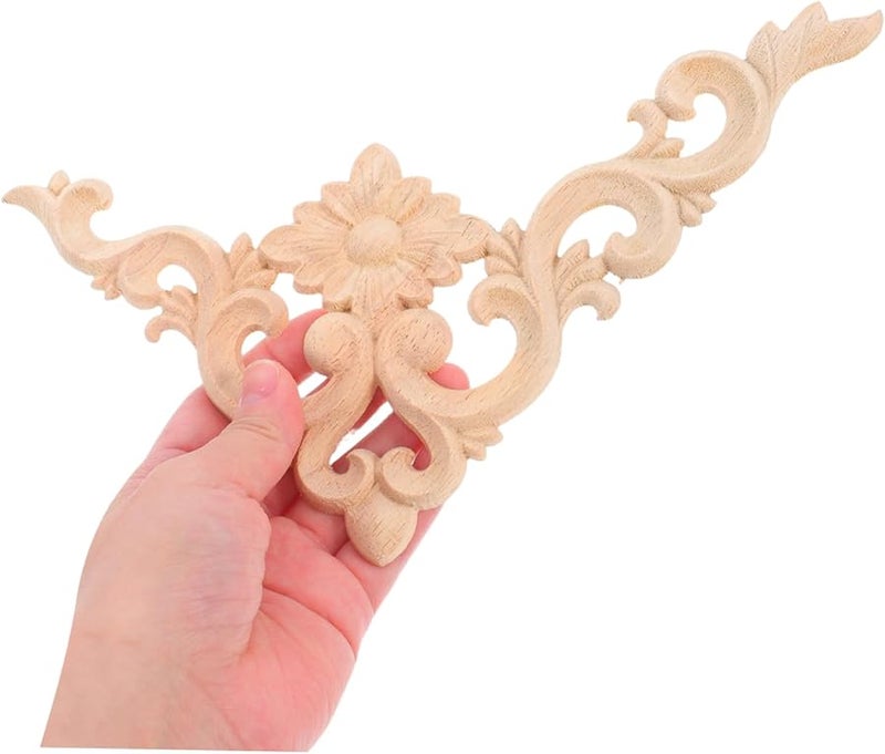 Solid Wood Appliques 4pcs European Style Carvings for Furniture Door Cabinet Decoration - Image 5