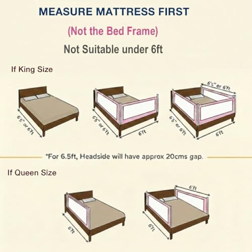 SAFE-O-KID® Barricade Designer Bed Rail Guard with 1 Year Warranty, Pink (6FT/183CM), Pack of 2 - Image 5