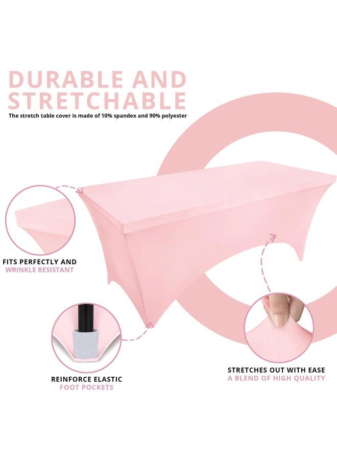 Utopia Kitchen Spandex Tablecloth 2 Pack [8FT, Pink] Tight, Fitted, Washable and Wrinkle Resistant Stretch Rectangular Patio Table Cover for Event, Wedding & Parties [96Lx30Wx30H Inch], (UK1034) - Image 5