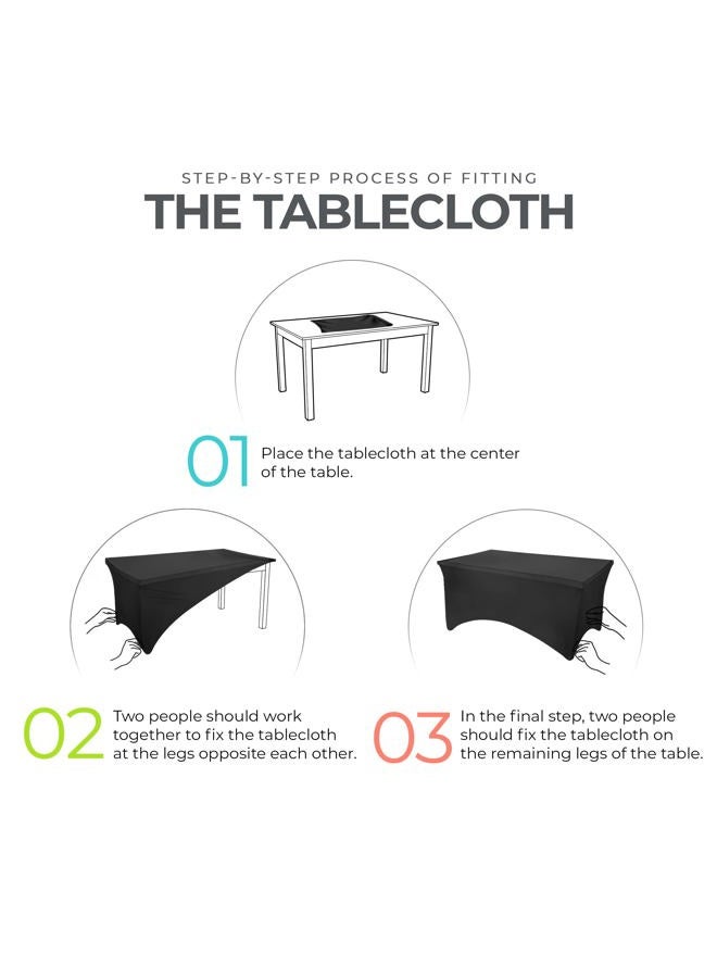 Utopia Kitchen Spandex Tablecloth 2 Pack [8FT, Pink] Tight, Fitted, Washable and Wrinkle Resistant Stretch Rectangular Patio Table Cover for Event, Wedding & Parties [96Lx30Wx30H Inch], (UK1034) - Image 3