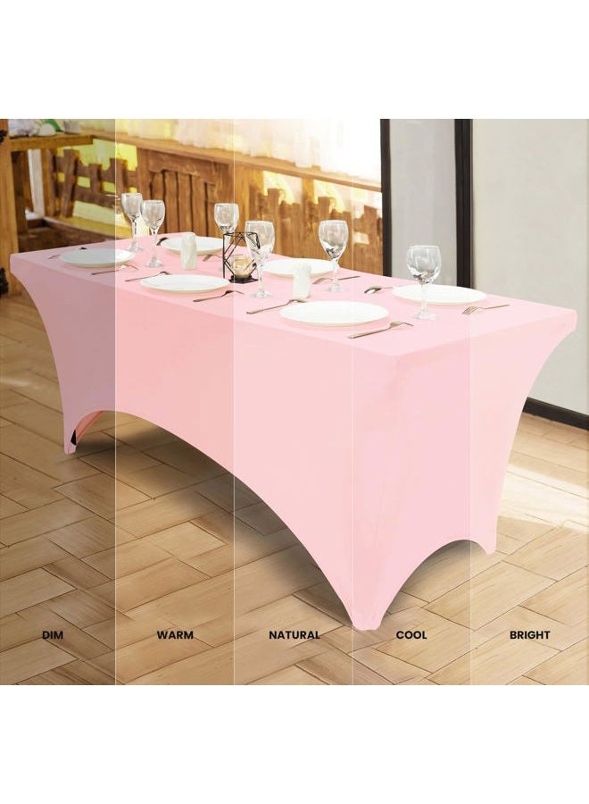 Utopia Kitchen Spandex Tablecloth 2 Pack [8FT, Pink] Tight, Fitted, Washable and Wrinkle Resistant Stretch Rectangular Patio Table Cover for Event, Wedding & Parties [96Lx30Wx30H Inch], (UK1034) - Image 4