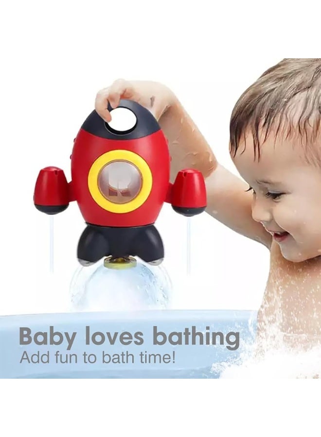 Liberty imports Baby Bath Toys, Space Rocket Shape Bathtub Toys for Toddlers, Spray Water Toys w/ Rotating Fountain, Bathroom Shower Toys for Infants Aged 18 Months 2 3 4 5 Years Old Kids Girls Boys - Image 2