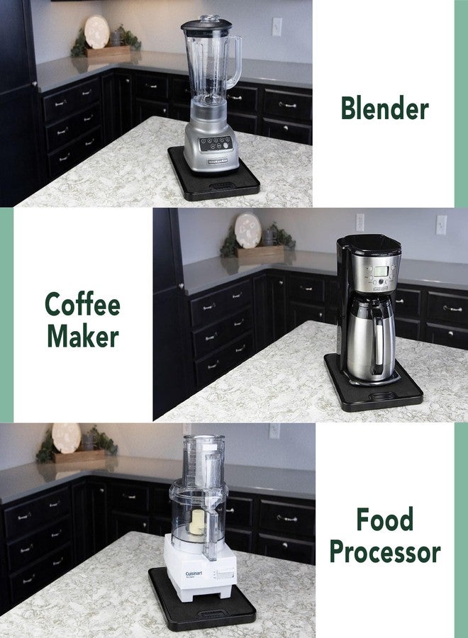 Nifty Solutions Nifty Small Appliance Rolling Tray - Black, Home Kitchen Counter Organizer, Integrated Rolling System, Non-Slip Pad Top for Coffee Maker, Stand Mixer, Blender, Toaster - Image 3
