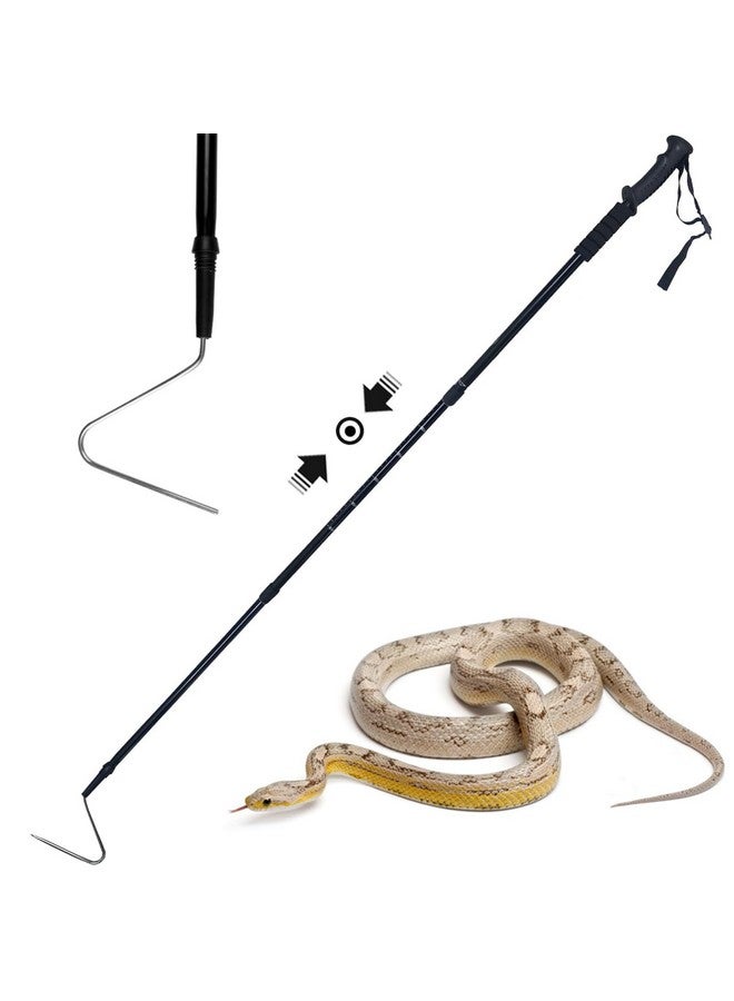 HOMEYA HOMEYA 57" Snake Grabber Professional Retractable Snake Hook, Heavy Duty Aluminum Alloy Snake Tongs Reptile Pickup Stick, Rattlesnake Catcher Snake Pole Handling Tool with Stainless Steel Soft Grip  - Image 1
