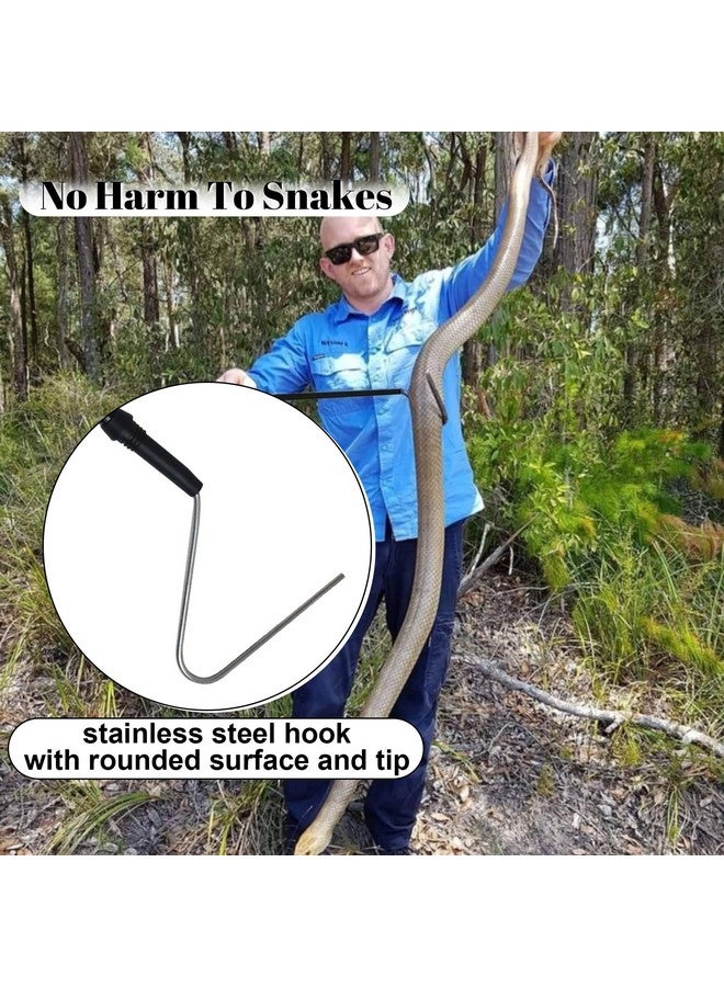 HOMEYA HOMEYA 57" Snake Grabber Professional Retractable Snake Hook, Heavy Duty Aluminum Alloy Snake Tongs Reptile Pickup Stick, Rattlesnake Catcher Snake Pole Handling Tool with Stainless Steel Soft Grip  - Image 5