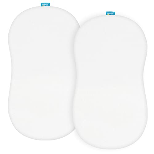 Biloban 100 Cotton Bassinet Sheets Compatible with Halo Bassinest Swivel Flex Glide Premiere Luxe Series Sleeper 2 Pack Ultra Soft Bassinet Sheet for Baby White