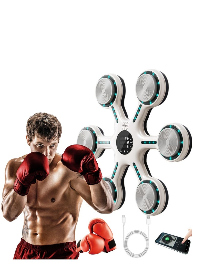 BlueFire Smart Music Boxing Machine – LED Punching Pad with 9 Training Modes, Bluetooth Speaker, Touchscreen Display & Beat Sync Light – Wall-Mounted Reflex Boxing Trainer for Adults & Kids – Home Fitness & MMA Training - Image 1