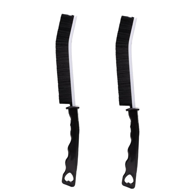2 Pcs Crevice Cleaning Brush Hard Bristle Gap Brush Multifunctional for Bathroom Household Kitchen Tiles Window Crevice Cleaning Tool Style 1