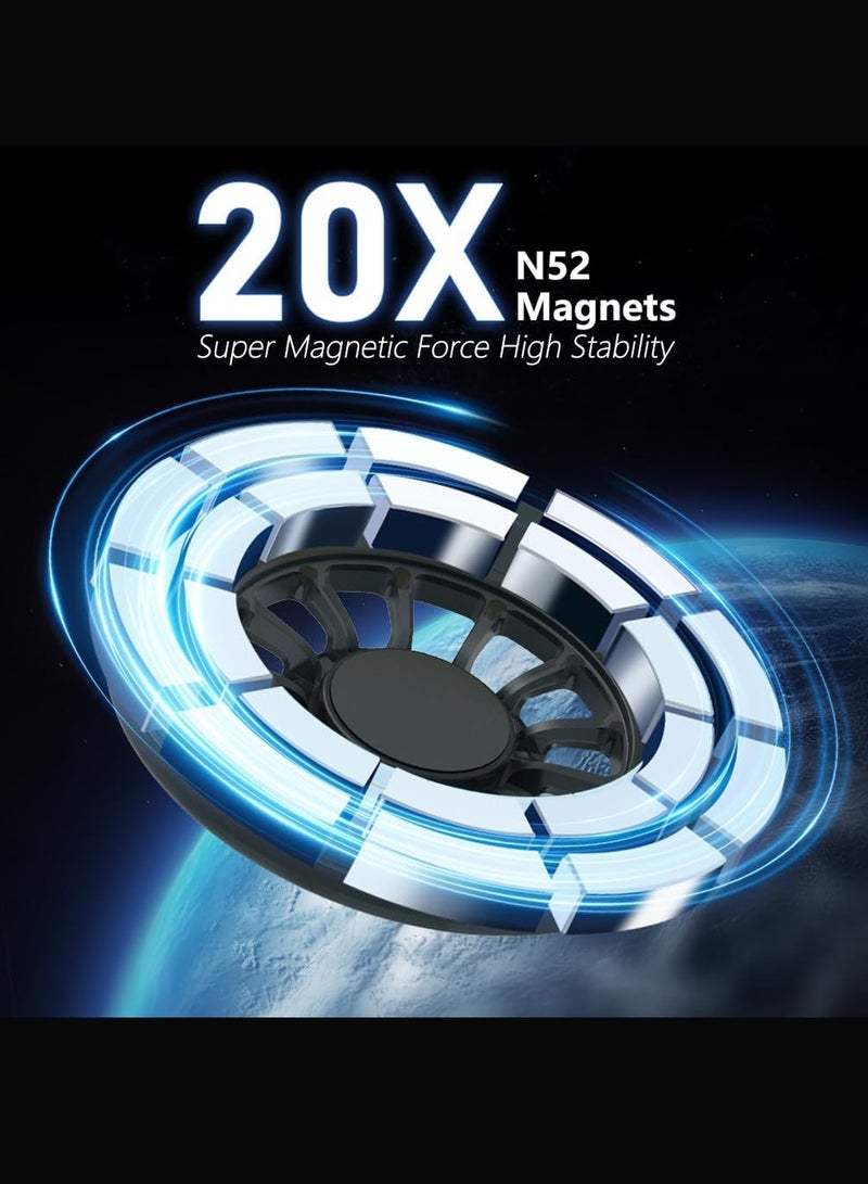 CHAPPELINE ST39 Magnetic Bracket Car Phone Holder Custom Fit for Land Cruiser(2016-2020) Rotatable for Magsafe Cell Phone Mount 20 Strong Magnets Hands Free - Black - Image 2