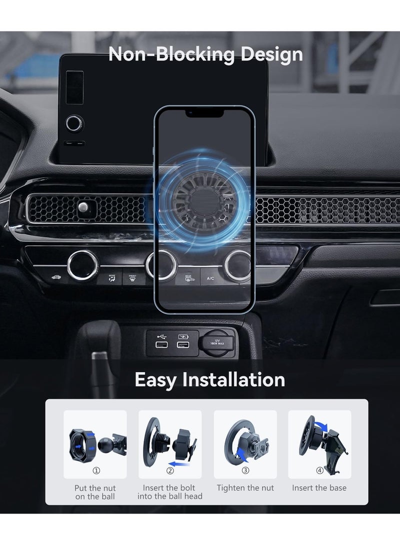 CHAPPELINE ST39 Magnetic Bracket Car Phone Holder Custom Fit for Land Cruiser(2016-2020) Rotatable for Magsafe Cell Phone Mount 20 Strong Magnets Hands Free - Black - Image 4