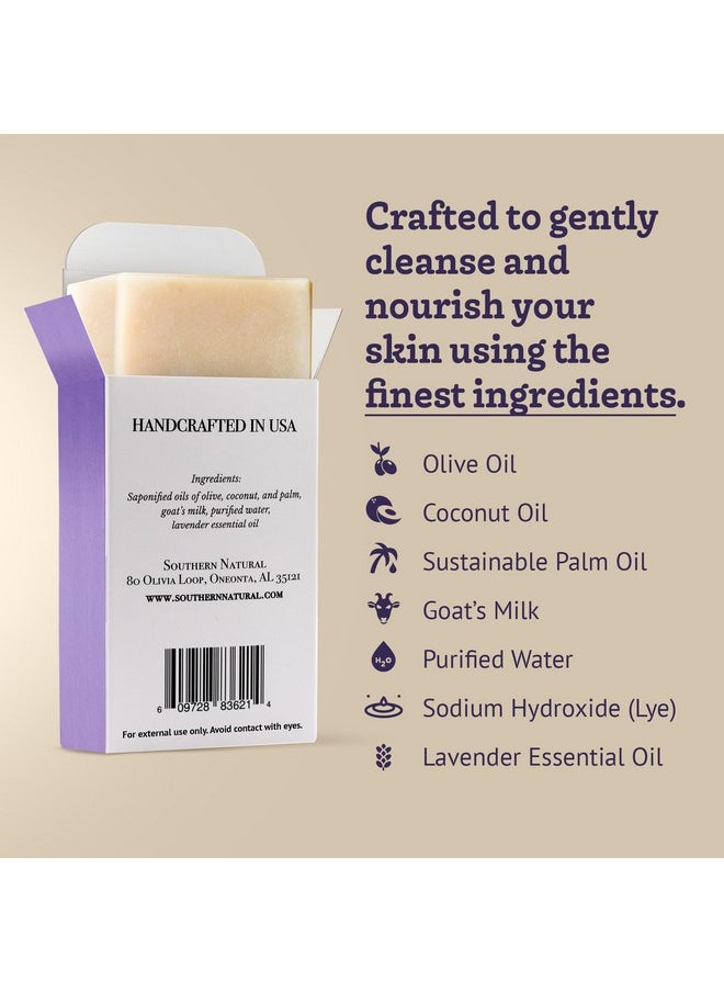 southern natural Southern Natural Goat Milk Soap Bar (Lavender 3 Pack) For Dry Sensitive Skin. Natural, Handmade Soap For Men, Women, Kids & Baby. Use On Face & Body  - Image 3