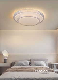 MODI Double Layer White Crystal Ceiling Lamp, 3 Colour Changing Warm Natural Cool White For Bedroom Livingroom Hallway Kids Study Office Lounge Dining  - Image 4