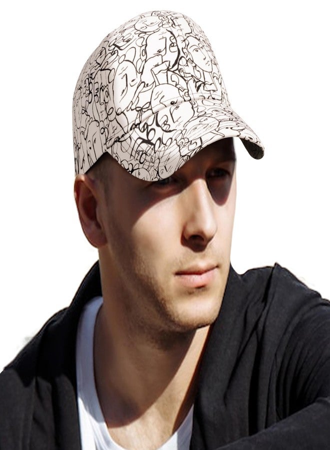 VRITRAZ Stylish Sun Protection Baseball Caps for Mens and Boys, Summer caps, Sports caps for Mens with Adustable Strap (WhiteBlack) - Image 1