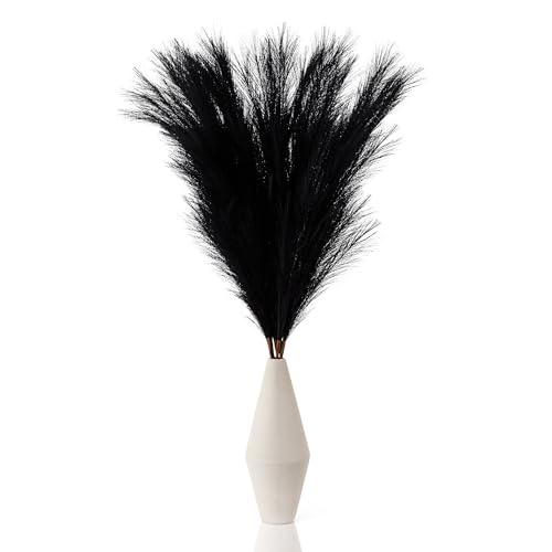 AlpsuIay AlpsuIay 6 Stem Black Pampas Grass Tall 43",Large Faux Pampas Grass Artificial Feathers Bulk for Boho Home Wedding  - Image 2