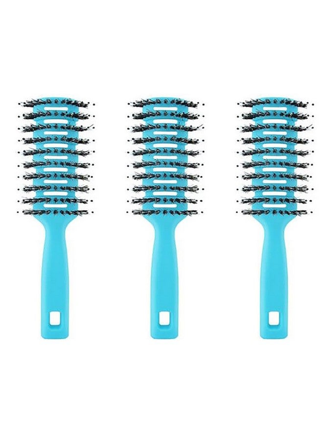 Hearts Hair Brush | Flexible Bristles Brush | Hair Brush With Paddle | Quick Drying Hair Brush | Suitable For All Hair Types | Round Vented Hair Brush | 3 Piece | C13-X-Ble | Blue - Image 4