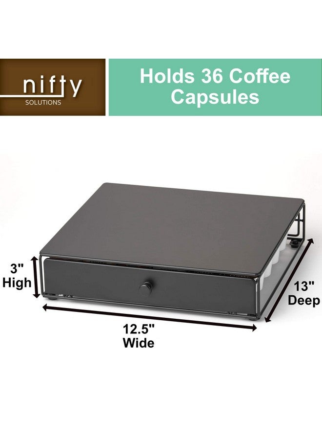 Nifty Solutions Nifty Coffee Pod Drawer - Compatible with K-Cups, 36 Pod Pack Holder, Non-Rolling, Compact Under Coffee Pot Storage Sliding Drawer, Home Kitchen Counter Organizer, Black - Image 4
