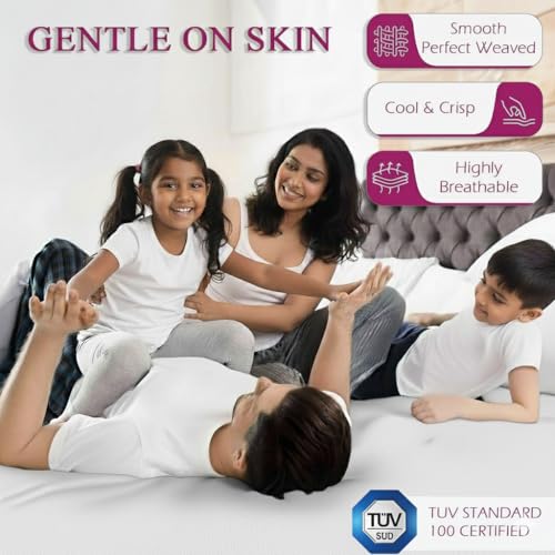 Trance Cotton Feel Terry Ultra Soft Waterproof Mattress Protector | Breathable - Hypoallergenic Mattresses Cover (72x60 inch | 6x5 feet, White - Pack of 1) - Image 5