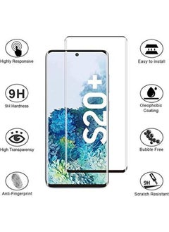 ماركة غير محددة Original Liquid Glue 5D Tempered Glass Screen Protector for Samsung Galaxy S20 Plus – Full Screen Curved Glass, UV Adhesive, Anti-Reflective, Explosion-Proof, Black  - Image 3