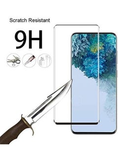 ماركة غير محددة Original Liquid Glue 5D Tempered Glass Screen Protector for Samsung Galaxy S20 Plus – Full Screen Curved Glass, UV Adhesive, Anti-Reflective, Explosion-Proof, Black  - Image 4