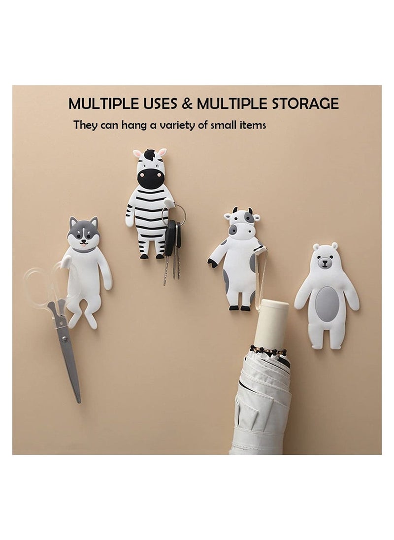 KASTWAVE - 4pcs Adorable Decorative Wall Hooks Adhesive Adhesive Coat Hooks - Image 1