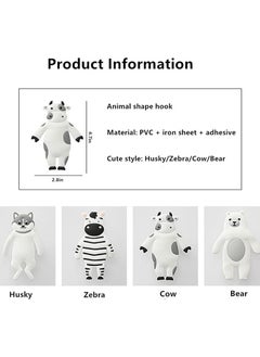 KASTWAVE 4pcs Adorable Decorative Wall Hooks Adhesive Adhesive Coat Hooks  - Image 5