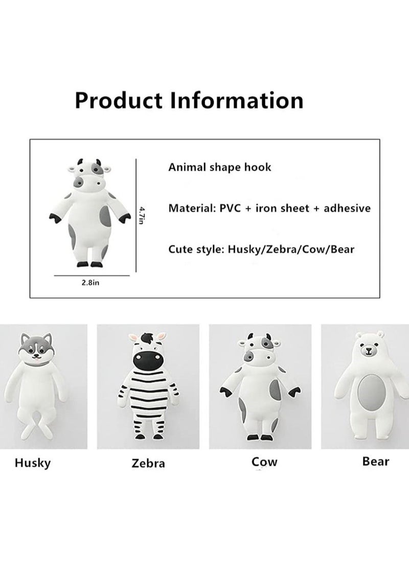 KASTWAVE - 4pcs Adorable Decorative Wall Hooks Adhesive Adhesive Coat Hooks - Image 1