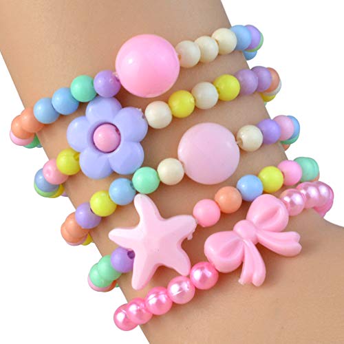 obmwang 20Pcs Princess Necklace Bracelet Set, Teenager Costume Jewelry Play Jewelry for Women Dress Up Pretend Play Party Favors - Image 4