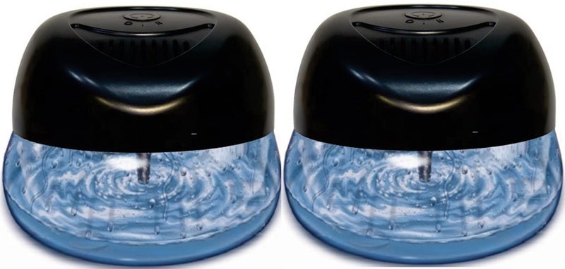 Bluonics Fresh Aire 2Pack Water Air Washer Air Revitalizer Freshener with Night Light 7 LED Changing Colors White Noise