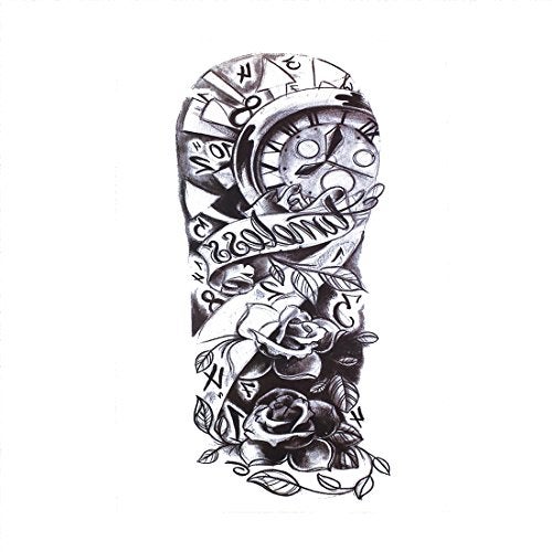 S.A.V.I 3D Temporary Tattoo Waterproof Sticker Beautiful Black Big Tribal Totem Popular New Designs Size - 21x15cm (458), Multicolor, 2 g - Image 1