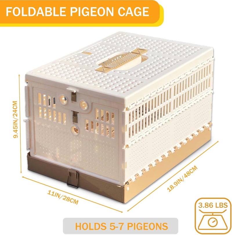WEIYOONS Pigeon Cage Folding Racing Pigeons Travel Cage Pairing Cage Plastic Three Doors Nest Box for Training and Release, Competition (18.9" LX 11" W X9.45 H) - Image 2