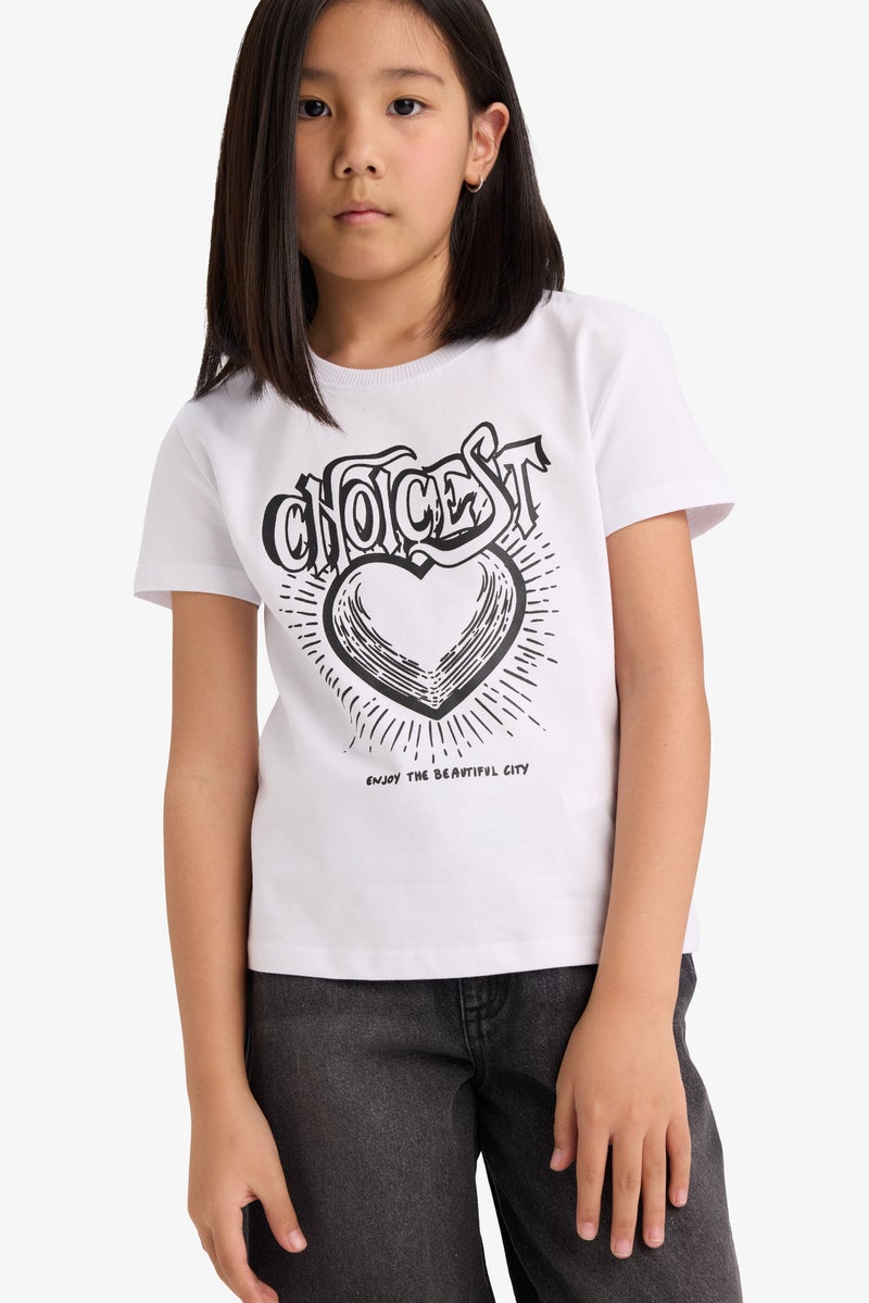 DeFacto White Girl Girl Regular Fit Crew Neck Anime Printed T-Shirt Casual - Image 3