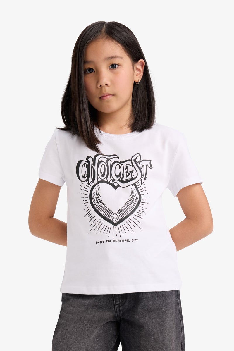 DeFacto White Girl Girl Regular Fit Crew Neck Anime Printed T-Shirt Casual - Image 4