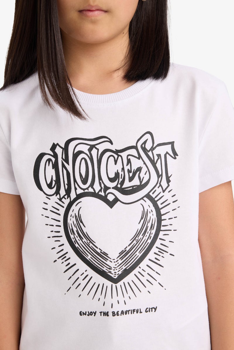 DeFacto White Girl Girl Regular Fit Crew Neck Anime Printed T-Shirt Casual - Image 5