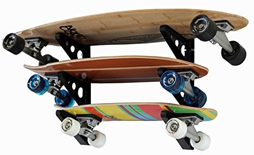 StoreYourBoard حامل لوح التزلج على الجدار من ستور يور بورد، تخزين ثلاثي للوح التزلج - Image 1