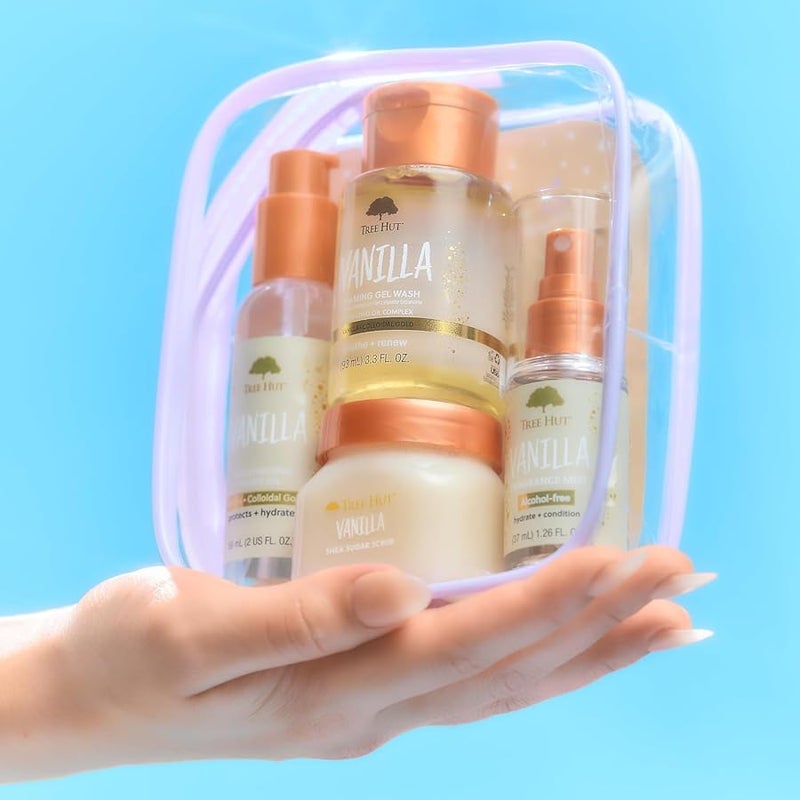 Tree Hut Mini Vanilla Everything Shower Gift Set, Exfoliating Sugar Scrub, Foaming Gel Wash & Whipped Body Butter, Hydrating & Moisturizing Self-Care Gift Set for Smooth Skin - Image 3