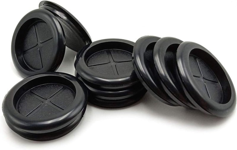 EASYEAH Store 1-3/8 in Rubber Grommets for Wiring, 1-3/16 in ID One-Sided Rubber Plugs for Round Holes, Firewall Grommet Automotive, Wires Cables Protection for Metal Electric Box, 10 Pcs, 30x35 mm, Black - Image 1