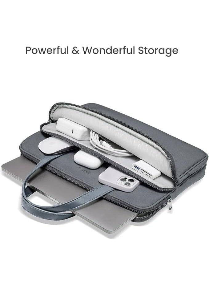 Tomtoc Versatile-A11 Laptop Handbag for 13.5-14 Inch Devices – Water-Resistant Slim Briefcase Sleeve with Organized Storage, Shoulder Strap & Soft Padding Eco-Friendly Laptop Bag - Image 3
