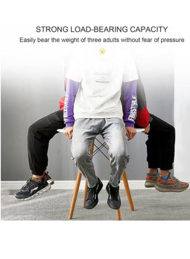 ماس طقم طاولة طعام من 3 قطع مع مقعدين وطاولة مستديرة - تصميم عصري وأرجل خشبية صلبة - Image 2