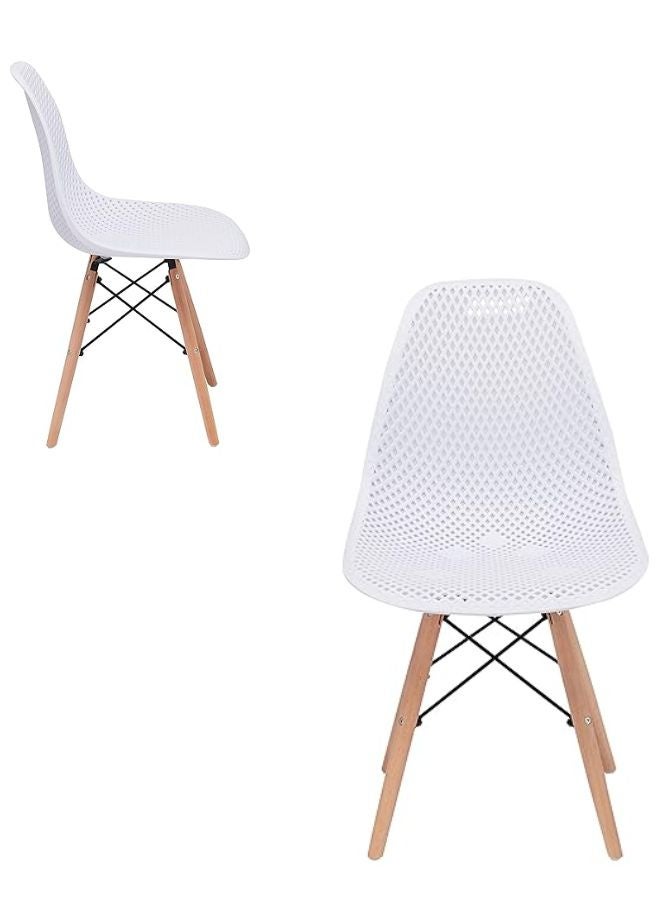 ماس طقم طاولة طعام من 3 قطع مع مقعدين وطاولة مستديرة - تصميم عصري وأرجل خشبية صلبة - Image 4