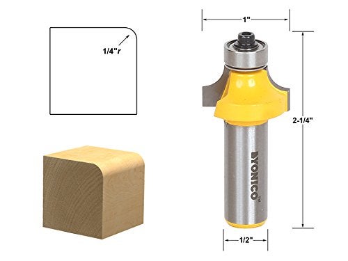 YONICO 13162 1/4-Inch Radius Round Over Edge Forming Router Bit 1/2-Inch Shank - Image 2