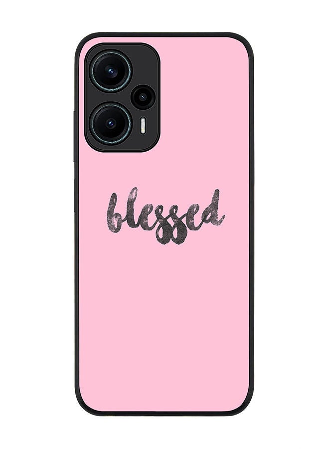 Stylizedd Rugged Black edge case for Xiaomi Poco F5 5G / Xiaomi Redmi Note 12 Turbo 5G Slim fit Soft Case Flexible Rubber Edges Anti Drop TPU Gel Thin Cover - Blessed - Image 1