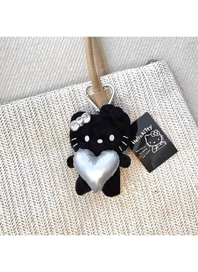 Generic - Hawaiian Black Kt Pendant Anniversary Limited Grass Skirt Love Girl Keychain Cute Pure Black Plush Doll-Specifications:Pure Black Fragrance - Image 1