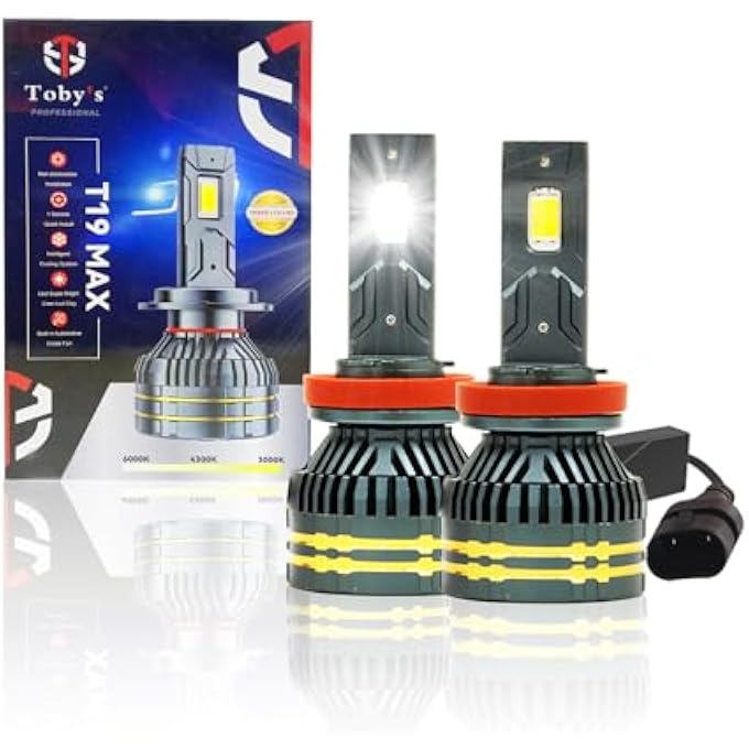 توبيز مجموعة مصابيح أمامية LED أصلية مختبرة T19 Max 130Wair Power 13000 لومن ساطعة بثلاثة ألوان مع درجة حرارة 6000K4300K3000K 9006 - Image 2