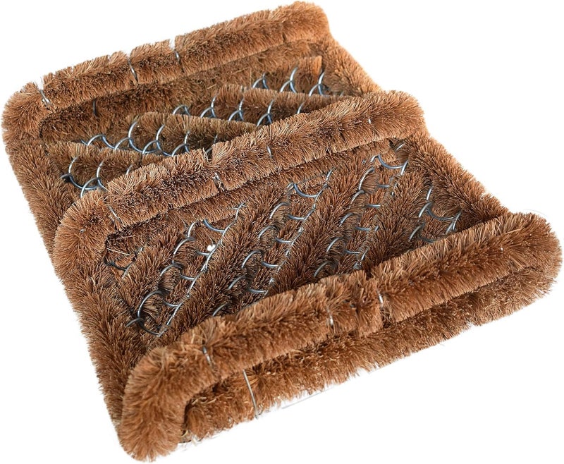 NINAMAR Natural Coir Boot Scraper Door Mat - 13 x 12 inch - 2 Pack - Image 1