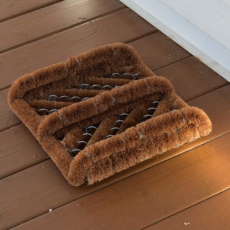 NINAMAR Natural Coir Boot Scraper Door Mat - 13 x 12 inch - 2 Pack - Image 2