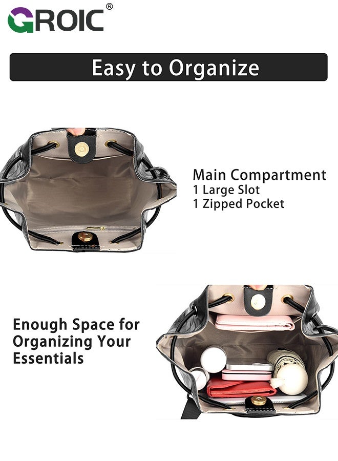 GROIC Women Fashion Backpack Purse,Backpack for Women,Multi Pockets Anti-Theft Rucksack Travel,Mini Bag for Daily College Shopping - Image 4