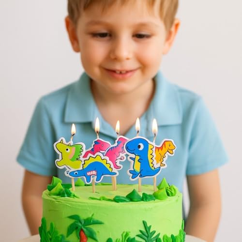 Wanna Party Dinosaur Theme Birthday Decoration-Dinosaur Theme Candles Set for Kids Birthday Celebration & Cake- Cup Cake Decoration - Image 4
